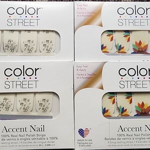 Color Street Accent Nail Strips - Cream and Multicolor Designs